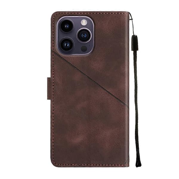 Læder telefoncover med præget overflade til iPhone 14 Pro