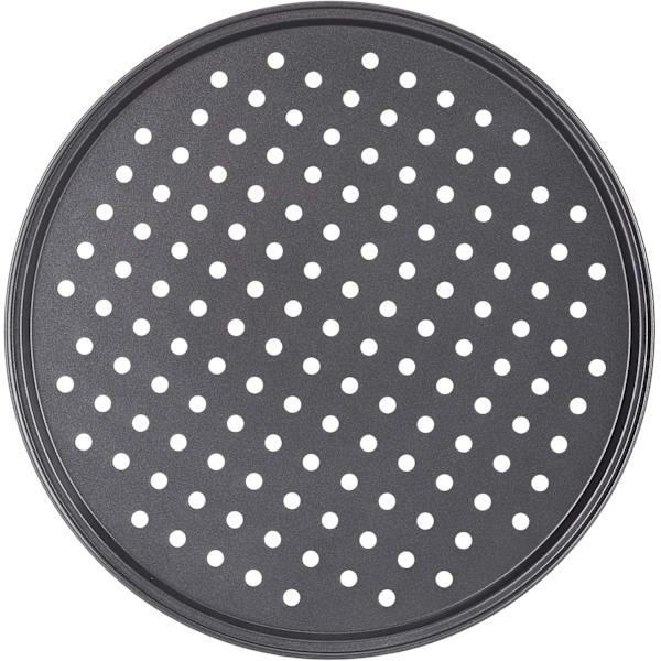 Sett med 2 pizzabrett, runde perforerte non-stick
