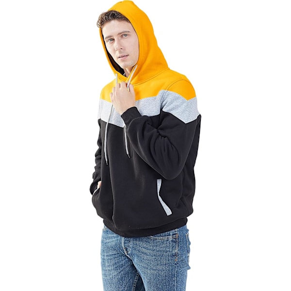 Herre Nyhed Farveblok Hoodies Hyggelig Sport Outwear #0225_black S