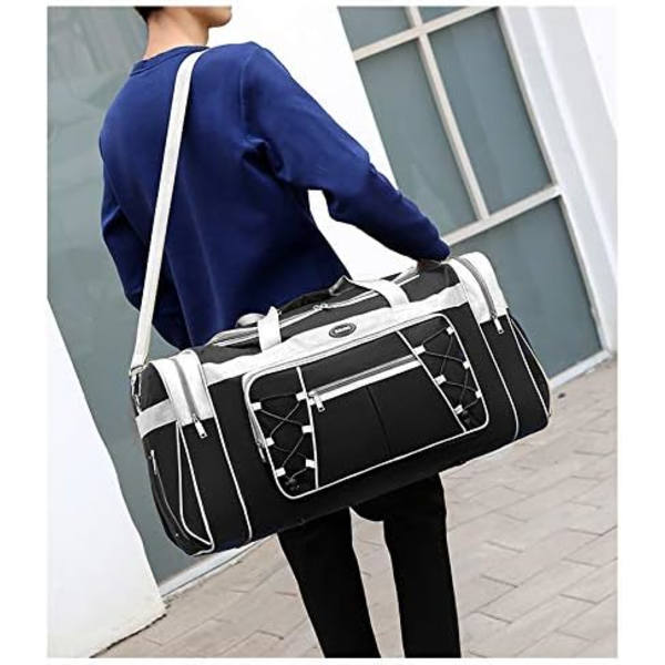 Resväska för män, weekendväska, övernattningsväska, lätt, extra stor, Oxford-duffel, gymväska, robust bagage, vattentät för män och kvinnor, 66 cm