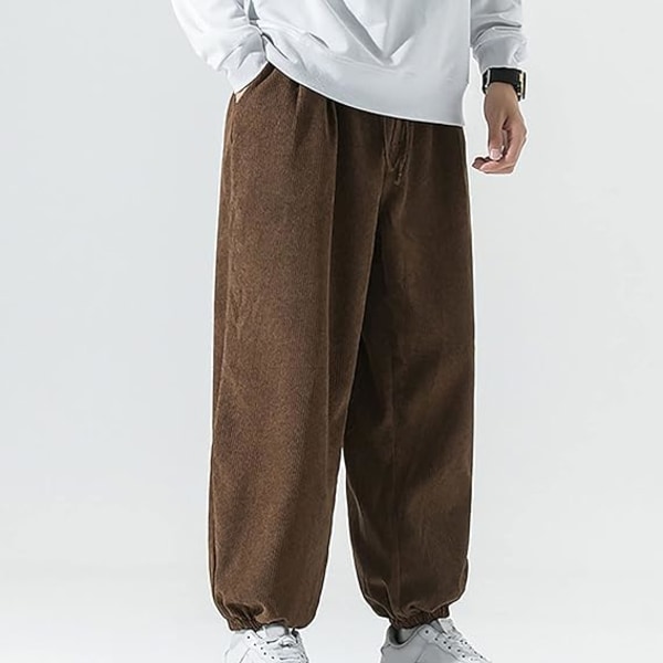 Brune plus-size fløjlsbukser til mænd /XL brown XL