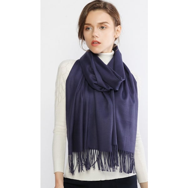 Dametørklæder Pashmina-sjal og -omslag til bryllupstørklæder til kvinder Vinter Navy