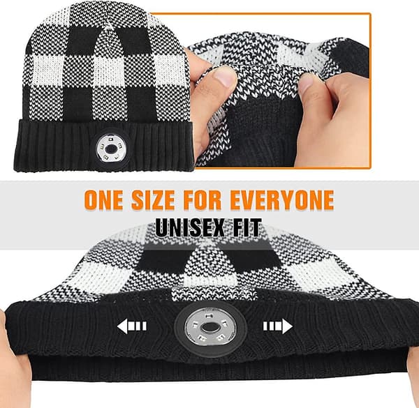 Beanie-lue med lys 5 LED