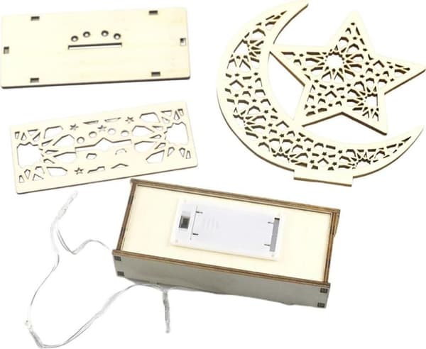 3 stk Ramadan-lykter LED Tre Månestjerne Lys Dekorasjon