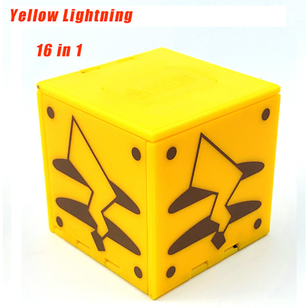 Passar för Nintendo SWITCH spelkortbox 16 i 1 vikbar kortbox temaserie minneskortbox Yellow Lightning Tail