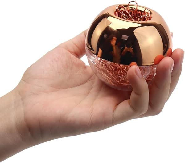 Roséguldfärgad Gemhållare Magnetisk Gemdispenser med 100 st Gem