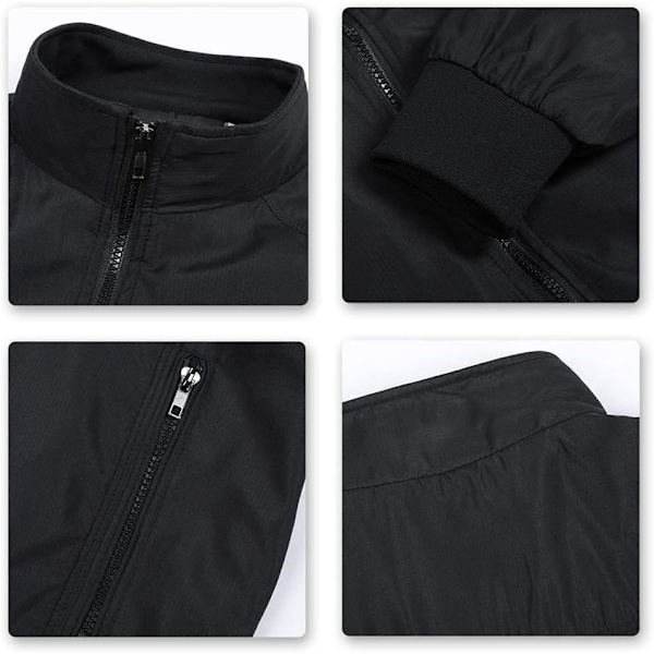 Herre Sommer Bomber Jakker Casual Lett Vindjakke Sportsjakke Cargo Yttertøy XL Black