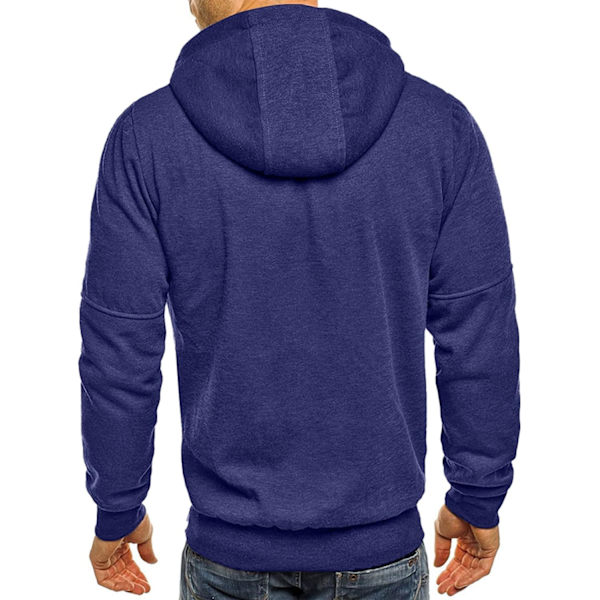 Herre hettegensere Sweatshirt Jakker Glidelås Opp Lette Jakker 1 Navy M