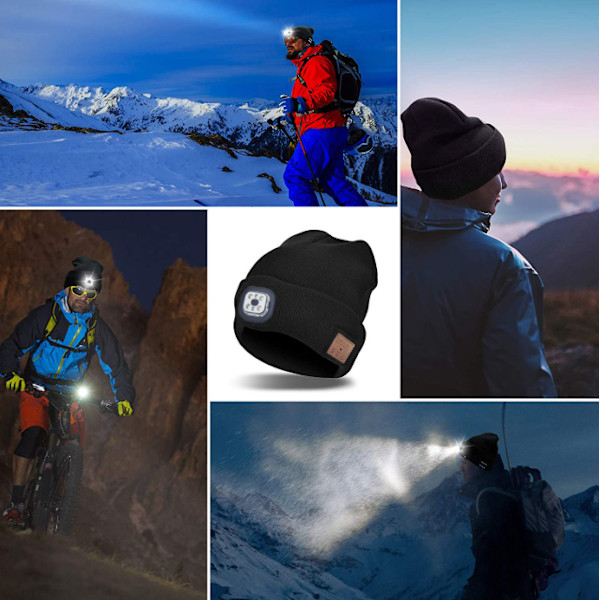 Bluetooth-pipo, jossa valo - ainutlaatuinen tekninen lahja miehille, aviomiehille, teineille, langattomat kuulokkeet kalastukseen, lenkkeilyyn ja työhön grey