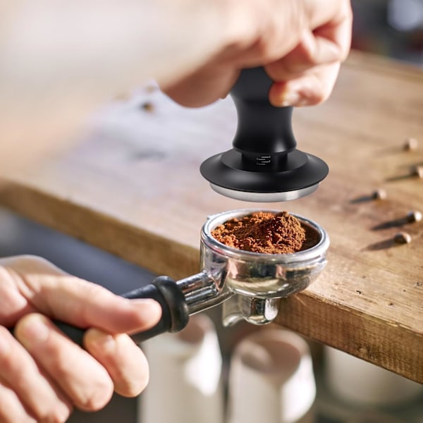 Kaffe tamper med vægt Kaffe tamper 51 mm Rustfrit stål kaffe tamper med silikonebase Espressotamper Espressomaskine kaffe tilbehør 51in