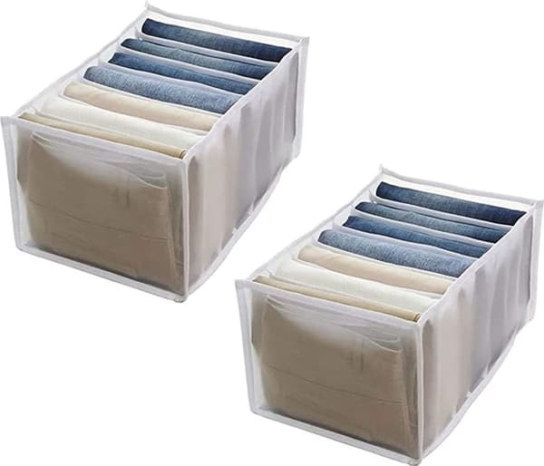 2-pack 7-fack Jeansförvaringslåda för garderob