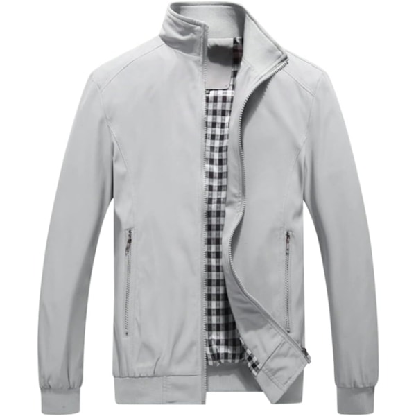 Herre Sommer Bomber Jakker Casual Letvægts Vindjakke Sports Jakke Cargo Ydertøj XXL Grey