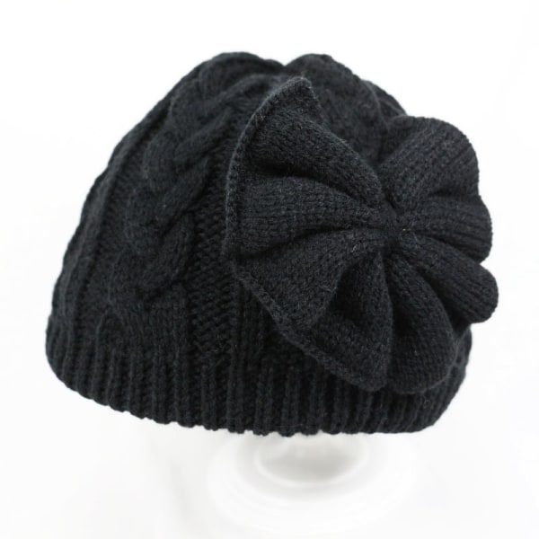 3 styks vintervarm børns twist sløjfe babypige hat sød sløjfe sort1-2 år gammel. black 1-2 years old