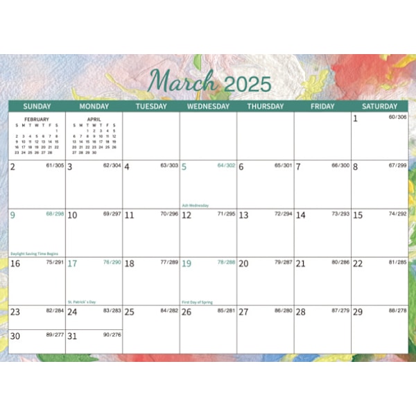 2025 Skrivbords kalender 12 månader Blommig Kreativ Vändbar Kalender Skrivbords Stående Kalender Daglig Livsplanerare Lämplig för Kontor Kök Klassrum cactus