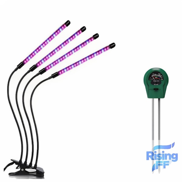3 Färger Växtlampor/Växtbelysning med Flexibla LED-lysrör, 1-pack, för Växttillväxt (med Gratis Temperatur- och Luftfuktighetstestare)