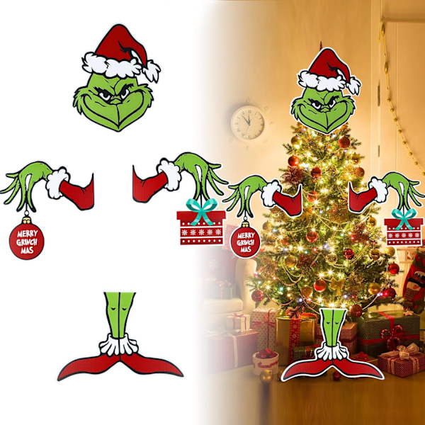 Grinch Julepynt, Topp til Juletreet, Juledekorasjoner, Innendørs Hjemmepynt, Julefestutstyr