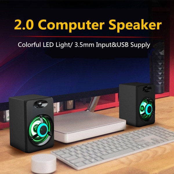 USB-kablede computerhøjttalere, LED stereo subwoofer PC