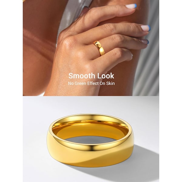 Rustfritt stål band roterende fingerringer, minimalistiske midi vennskap spinner ringer med forskjellige størrelser 6mm / Dorado 27 (67mm)