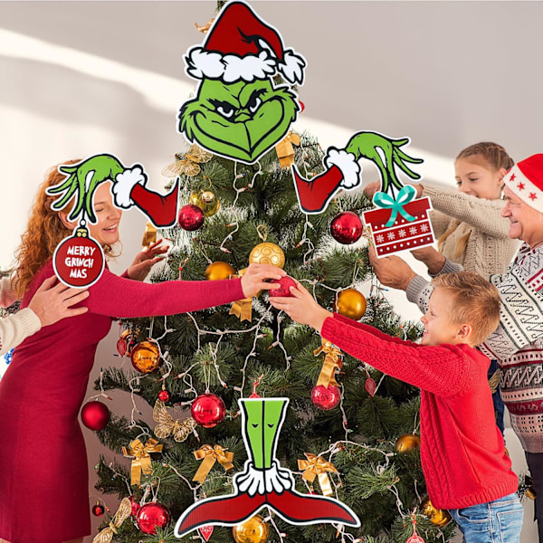 Grinch Julepynt, Topp til Juletreet, Juledekorasjoner, Innendørs Hjemmepynt, Julefestutstyr