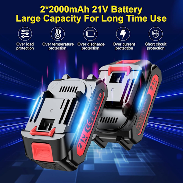 ®RisingFF Mini batteridriven motorsåg 6 tum, bärbar motorsåg för träskärning, 2 batterier, 2 kedjor