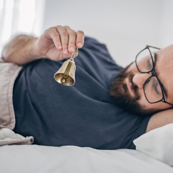 Superhög ren koppar guld handklocka, används för bröllopsklockor, lärarklassrumsklockor, middagsklockor, meditationsklockor, husdjursklockor Glossy