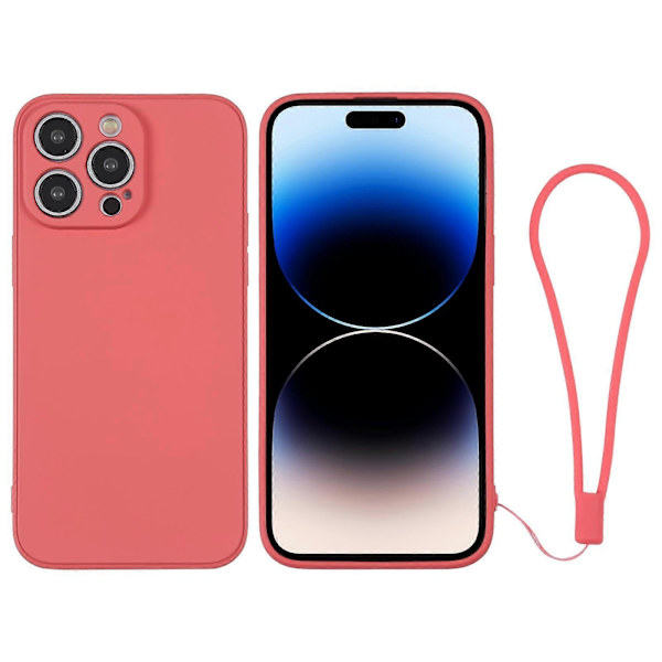 Silikondeksel til iPhone 14 Pro Max med håndleddsstropp