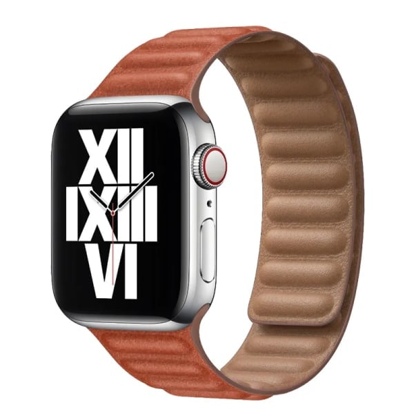 Læderrem til Apple Watch Band 45mm 41mm 44mm 40mm Original Magnetic Loop Link Armband iWatch Ultar2 49mm 9 8 7 6 SE 3 42mm Sadelbrun Saddle brown