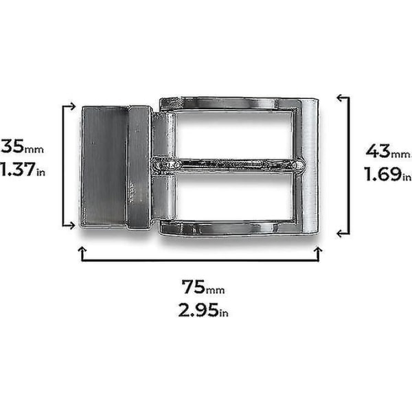 2 stk. Vendbare Bæltespænder - Udskiftningsspænde - 30mm 32mm 35mm - Aftagelig - Roterende Spænde - 3 3,2 3,5 cm - Reserve - Vendbar Spænde