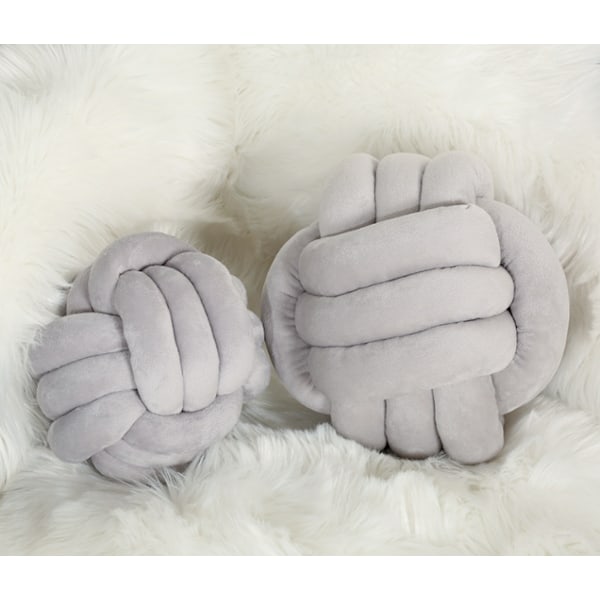 Håndvevd krystallfløyel tre-tråds taukulepute hjemmedekorasjon plusjpute sofa bil kontor dekorasjon Light Gray 27cm