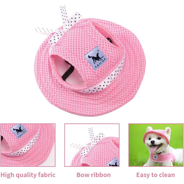 Verano mascota sombrero para el sol perro deportes al aire libre protección solar sombrero para el sol perros pequeños cachorros gatos pink M