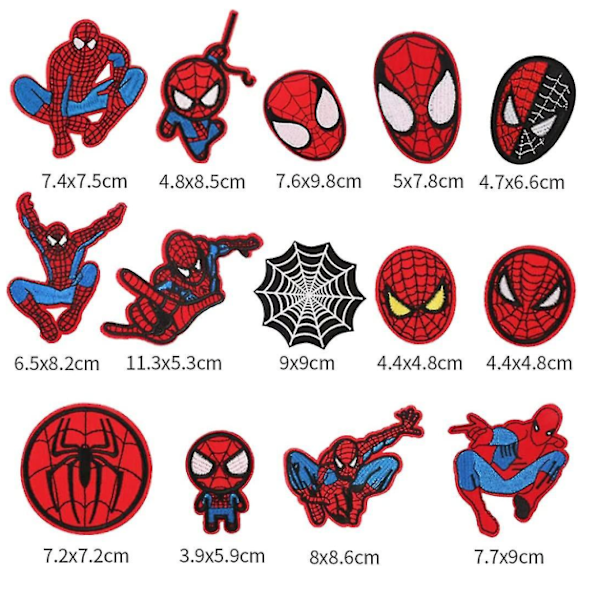 Spiderman tecknad broderi barn lapp kläder kläder jeans dekoration lapp lapp