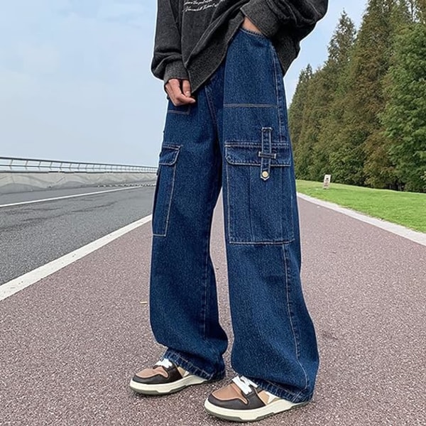 Lösa jeans för kvinnor Mode byxor med hög casual , lösa byxor /XL XL