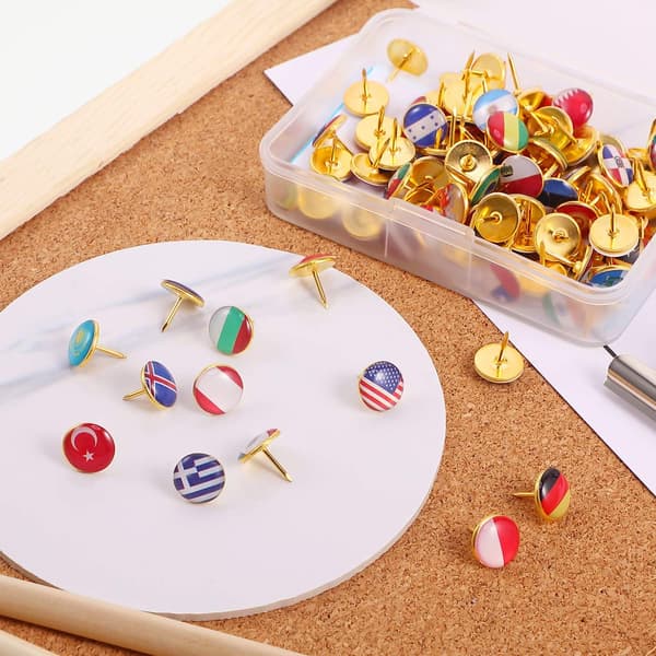 100 stk. kreative pushpin-flag, landkort pushpin