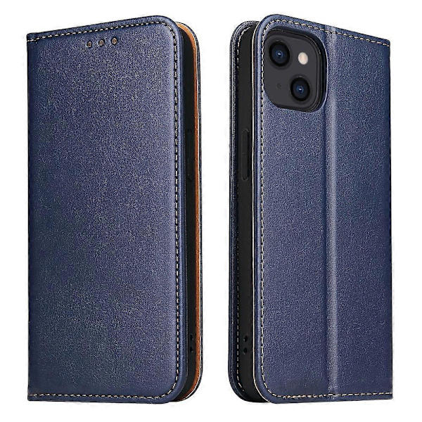 Fierre Shann PU Lädertextur Läderfodral för iPhone 14 Plus