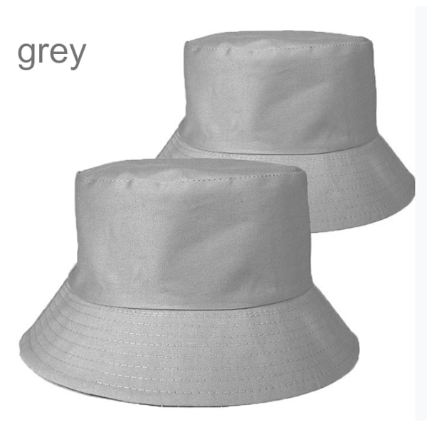 Svart Fiskehatt Bucket Hat Beanie Hat grå en storlek grey