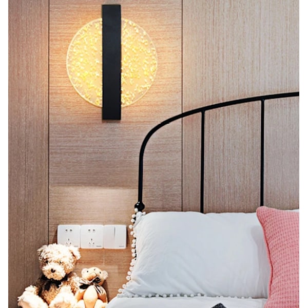 Vägglampa inomhus akryl LED-vägglampa - lyxig vardagsrum sovrum sängbord - modern enkelhet - tre-tonsbelysning - ledningsanvändning Black diagonal gold foil
