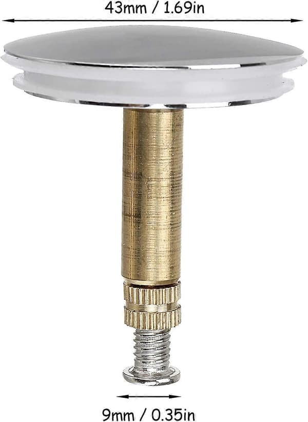 Badekarpropp, 2 stk erstatningspropp for badekar og vask, med dobbel forsegling, justerbar høyde, universalpropp for alle standard badekar (43 mm)