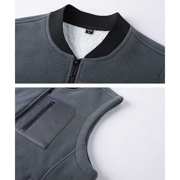 Grå vinterfleece frakke fritidsvest /XL gray XL