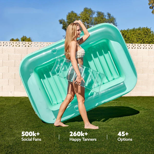 YATOUT Joy Stor Uppblåsbar Flytande Solstol för Pool, Solsäng, Uppblåsbar Solmadrass, Kan Användas Utomhus, Trädgård, Bakgård Transparent green