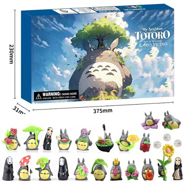 Julkalender 2024, 24 Dagar Leksaksfigurer Byggklossar Nedräkningskalender, Pojkar Flickor Julkalender Överraskningsgåva My Neighbor Totoro