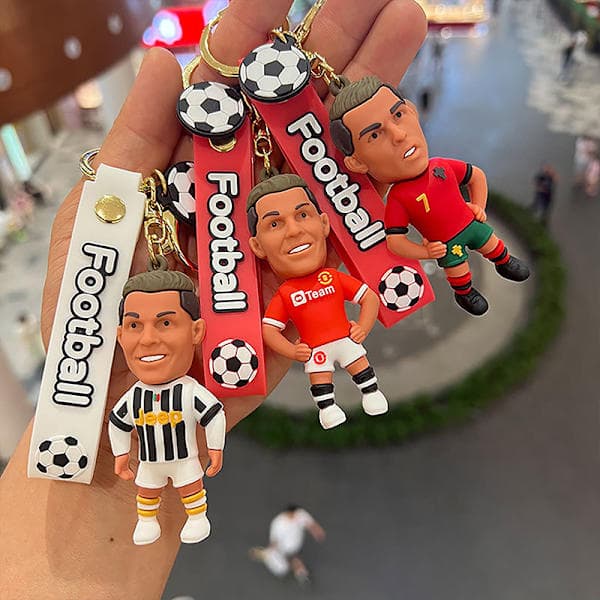 Fotboll Ronaldo Spelarfigur Fotbollsstjärna Nyckelring Väskhänge D D