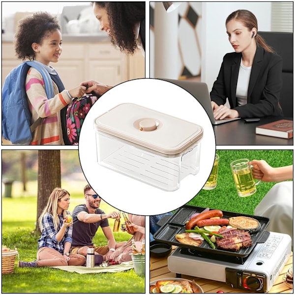 Kylskåpsförvaringslåda - Transparent förvaringslåda för frukt - Multifunktionell matbehållare med lock för camping, fest, kök, picknick