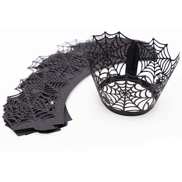 Cupcake-papper, spindelvävs-cupcake-papper, festdekorationer 50 st