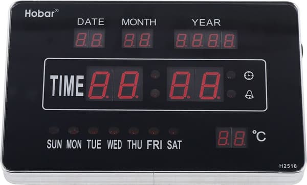 LED Digital Væg Ur Temperatur Kalender med Dato