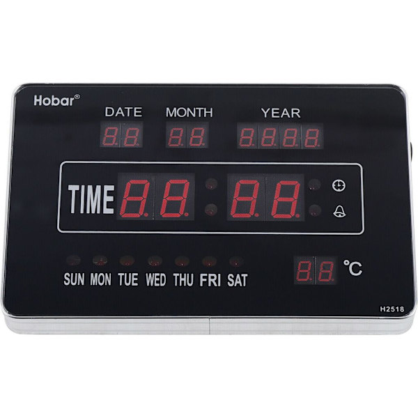 LED Digital Väggklocka med Temperatur, Kalender och Datum
