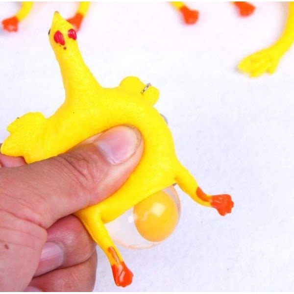 Æglæggende høns, kreativt legetøj, practical jokes, klem æglæggende høns, udluftnings kylling nøgleringe, udluftning, stress relief, tricks