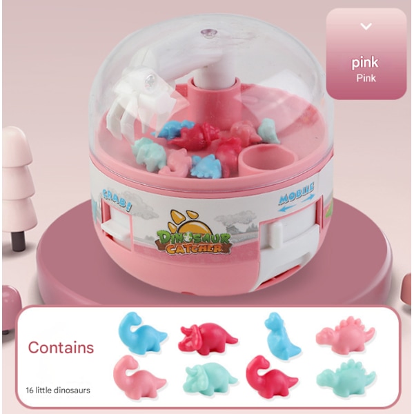 Barnens mini-klorgrepp, leksaksgrepp, dinosaurie-prisspel, miniatyrartiklar, födelsedagspresenter för pojkar och flickor, fingrarleksaker pink