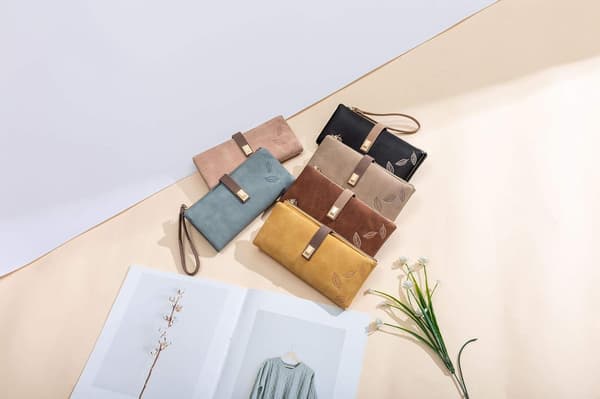 Dame Lommebok Stor Lang Sammenleggbar Clutch