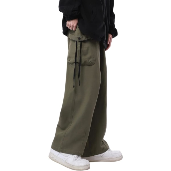 Grønne løse kjeledresser for kvinner Vintage bukser med vidde ben /XXL green XXL