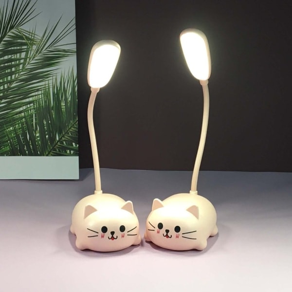 LED bordlampe tegneserie sød kat natlampe lyserød pink